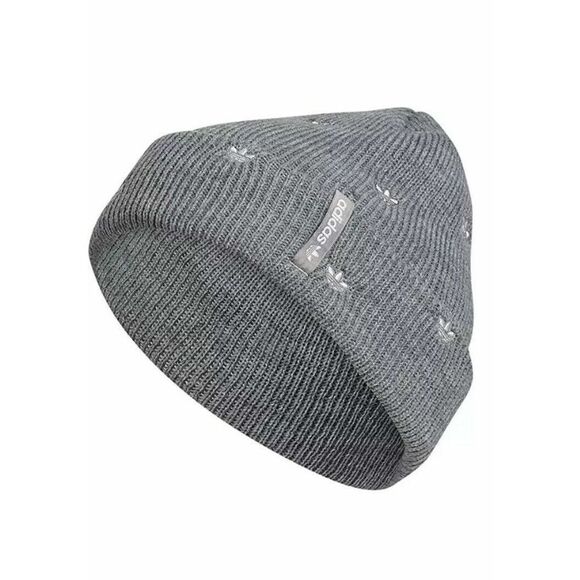 adidas Originals Women's Heather Grey/White Allover Print Embroidery Beanie - Picture 1 of 3